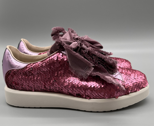 181 by Alberto Gozzi Damen Sneaker mit Wendepailletten in Pink und Silber